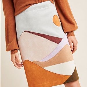 NWT ANTHROPOLOGIE Mirage Patchwork Pencil Skirt
